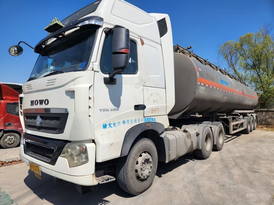 400HP 40000L HOWO T7H ناقلة النفط المستعملة الجرار WP12.400E201 Euro 5 انبعاثات