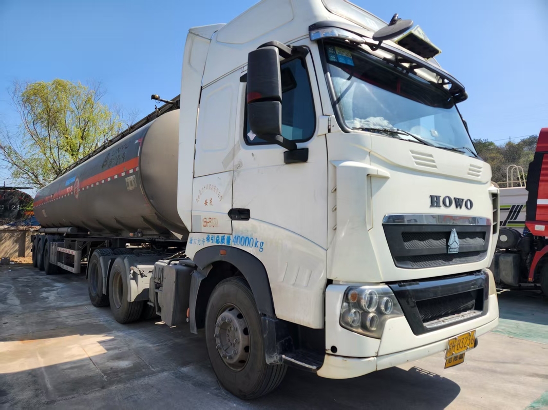 400HP 40000L HOWO T7H ناقلة النفط المستعملة الجرار WP12.400E201 Euro 5 انبعاثات